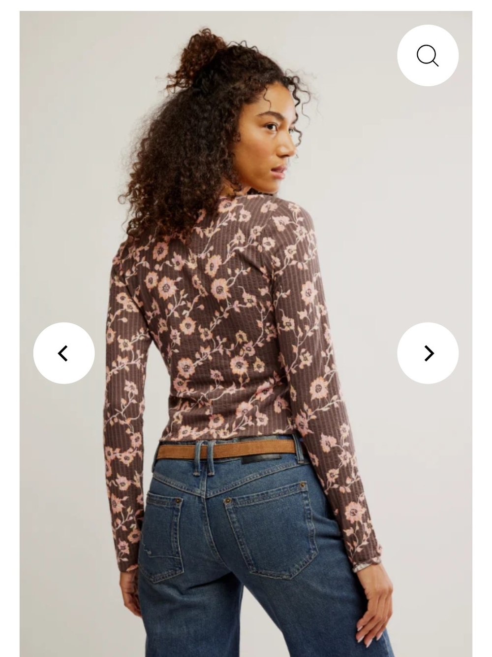 Free People Tilly Long Sleeve Chocolate Floral Cardi Large NWT